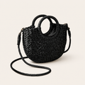 Mirelle Woven Beach Bag Round Handles Detachable Crossbody Strap Beige
