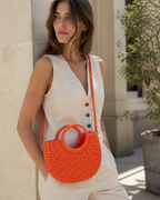 Mirelle Woven Beach Bag Round Handles Detachable Crossbody Strap Beige