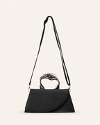 Odilia Structured Mini Tote Bag Trapezoid Shape Metal Handle White