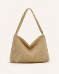 Tavira Rhinestone Shoulder Bag Structured Shape Zip Closure Gold